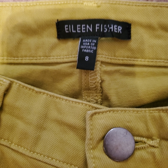 Eileen Fisher Mustard Green straight leg jean. Reduced - Picture 3 of 6
